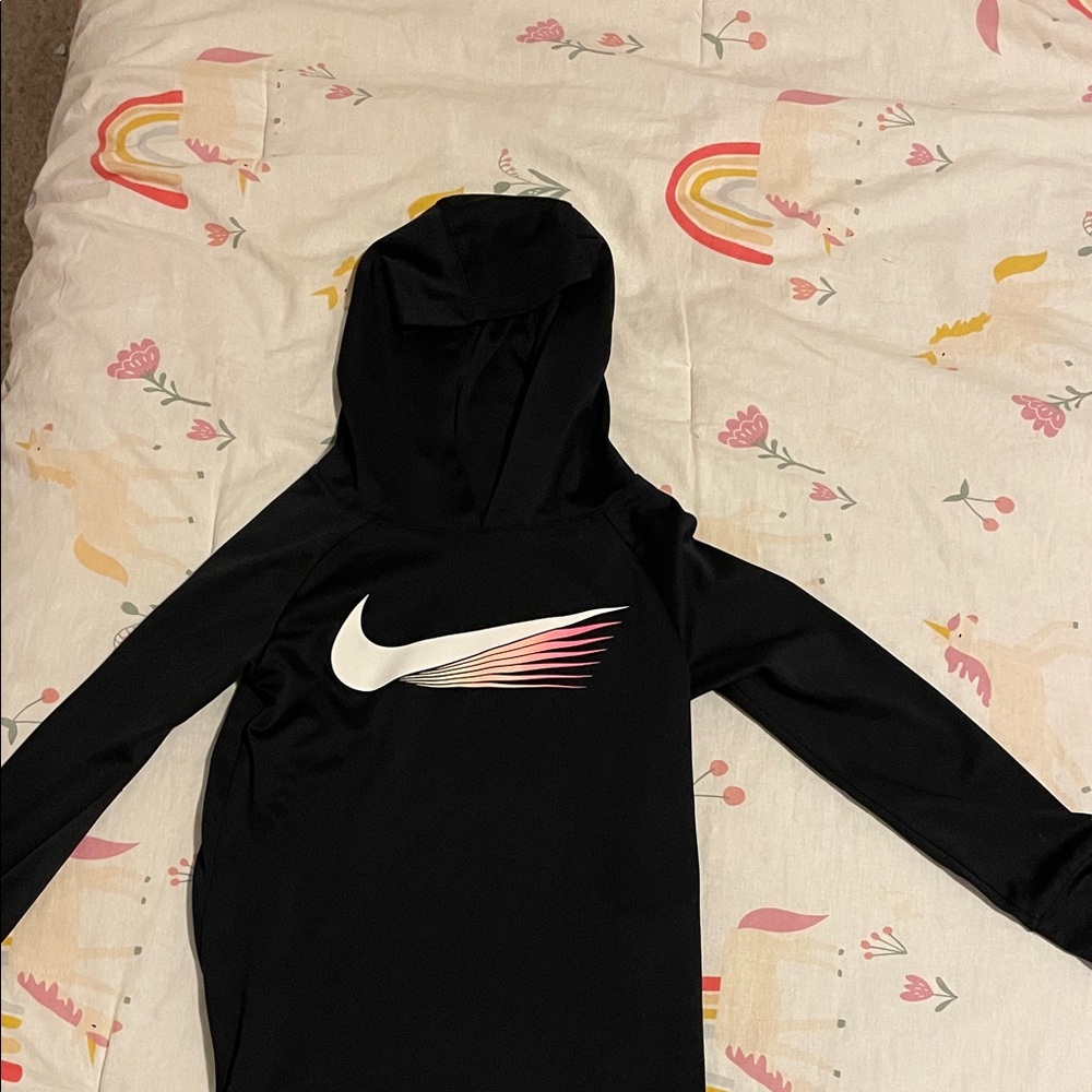 Nike Black Hoodie with Gradient Logo